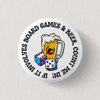 Board Games and Beer Ronde Button 3,2 Cm