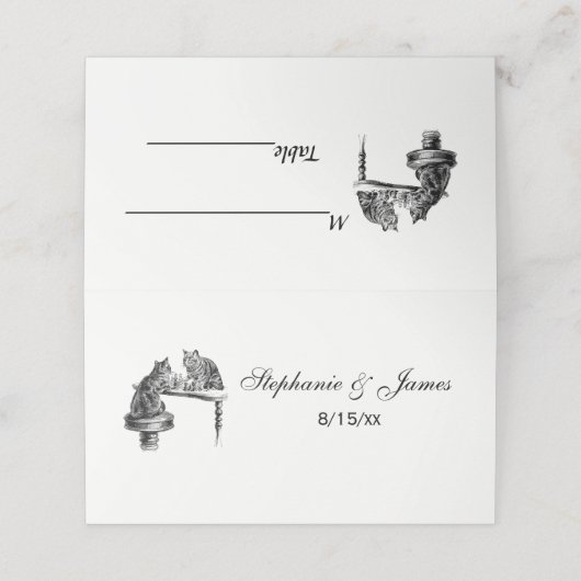 Board Games: twee katten die een Chess Match spele (Buitenkant ongevouwen)