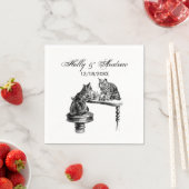 Board Games: twee katten die een Chess Match spele Servetten (Insitu)