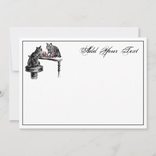 Board Games Two Cats die Chess Match NoteCard2 spe Notitiekaartje (Voorkant)