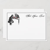 Board Games Two Cats die Chess Match NoteCard2 spe Notitiekaartje (Voorkant / Achterkant)