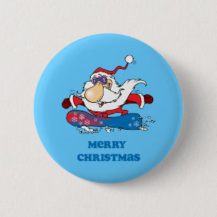 BoardChick Santa Merry Kerstmis Ronde Button 5,7 Cm