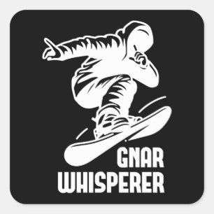 boarden, snowboard, sneeuw, snowboarder, gnar, she vierkante sticker