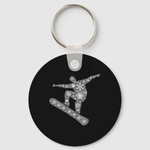 Boarder Snowflake Vrolijk Kerstfeest - Sneeuwvlokk Sleutelhanger