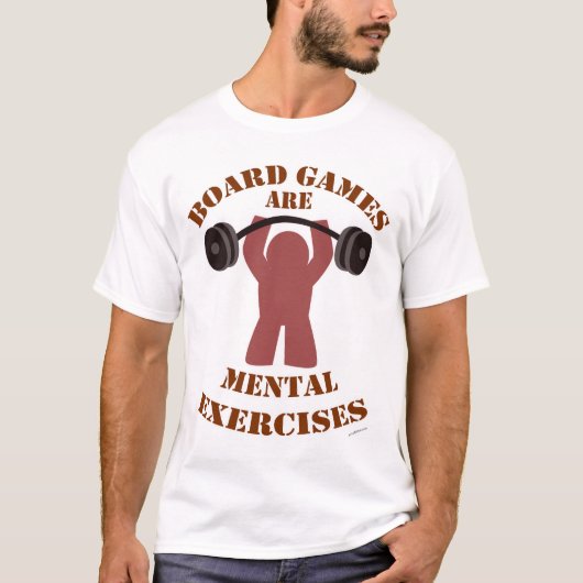 Boardgames zijn Mental Exercise Fun Gaming Meeple T-shirt (Voorkant)