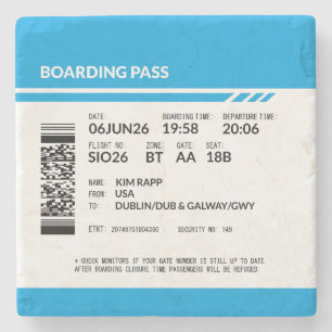 Boarding Pass 6000x6000 (blauw) DAM10 Stenen Onderzetter