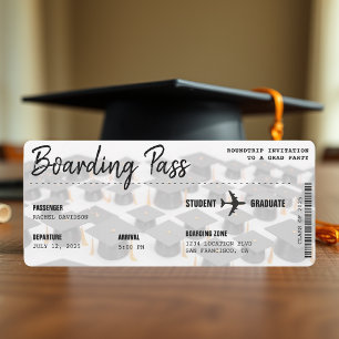 Boarding Pass Afstudeerder Pet Graduation Party Kaart