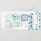 Boarding Pass Airmail Ticket Uitnodiging (Voorkant / Achterkant)