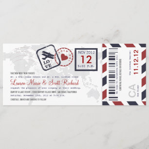 Boarding Pass Airmail Ticket Uitnodiging