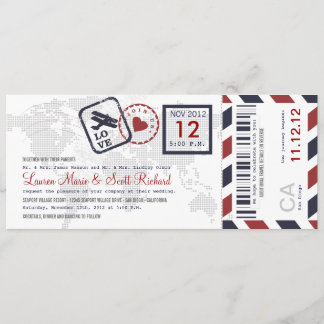 Boarding Pass Airmail Ticket Uitnodiging