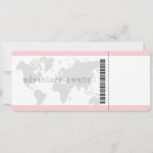 Boarding Pass Baby Girl Travel Baby shower Kaart (Achterkant)