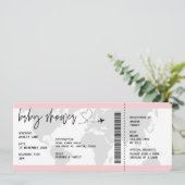 Boarding Pass Baby Girl Travel Baby shower Kaart (Staand voorkant)