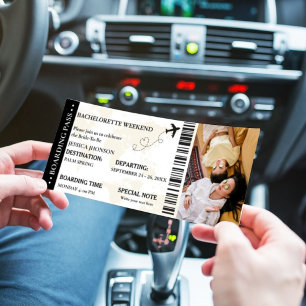 Boarding pass Bachelorette weekend ticket party Kaart