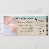 Boarding Pass Beach Photo Weddenschap Kaart (Voorkant)