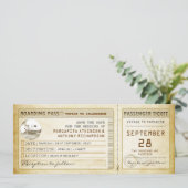 Boarding Pass Bewaar de datum tickets met het schi Save The Date (Staand voorkant)