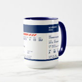 Boarding Pass (blauw en rood) SRG Mok (Voorkant rechts)
