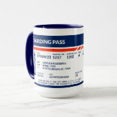 Boarding Pass (blauw en rood) SRG Mok (Voorkant links)