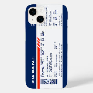 Boarding Pass - Blauw & Rood Case-Mate iPhone 14 Hoesje