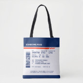 Boarding Pass - Blauw & Rood Draagtas (Voorkant)