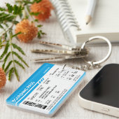 Boarding Pass (blue) Sleutelhanger (Voorkant Rechts)