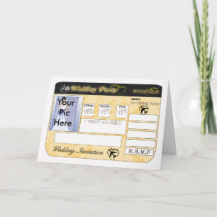 Boarding Pass bruiloft uitnodiging om aan te passe