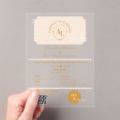 Boarding Pass Cosmic Wedding Destination Acryl Uitnodigingen (Insitu (Draagbaar))