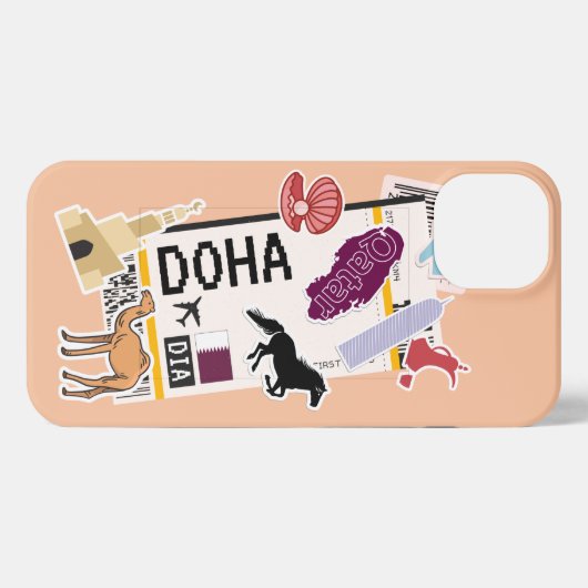 BOARDING PASS DOHA QATAR iPhone CASE iPhone Hoesje (Achterkant horizontaal)