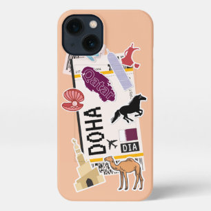 BOARDING PASS DOHA QATAR iPhone CASE iPhone 13 Hoesje