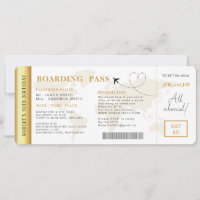 Boarding Pass Flight Ticket Verjaardagsfeest