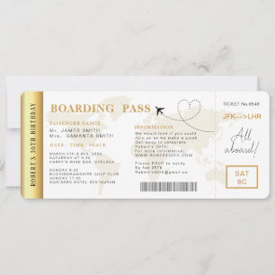 Boarding Pass Flight Ticket Verjaardagsfeest Kaart