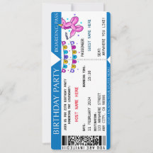 Boarding Pass Fly High verjaardagsfeestje