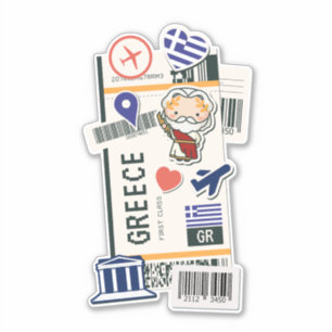 BOARDING PASS GRIEKENLAND STICKER