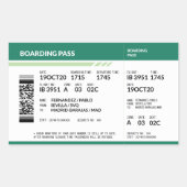 Boarding Pass - Groen Rechthoekige Sticker (Voorkant)