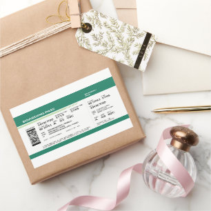 Boarding Pass - Groen Rechthoekige Sticker