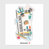 BOARDING PASS GUADALAJARA MEXICO STICKER (Vel)