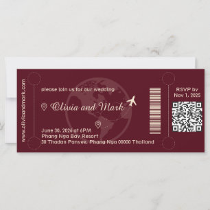 Boarding Pass huwelijksuitnodiging – Bourgondië &