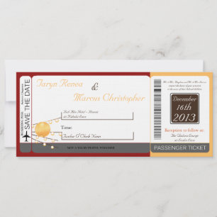Boarding Pass Linnen bruiloft uitnodiging papier L