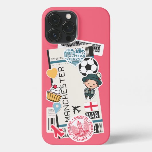 BOARDING PASS MANCHESTER, ENGLAND iPhone CASE Hoesje (Achterkant)