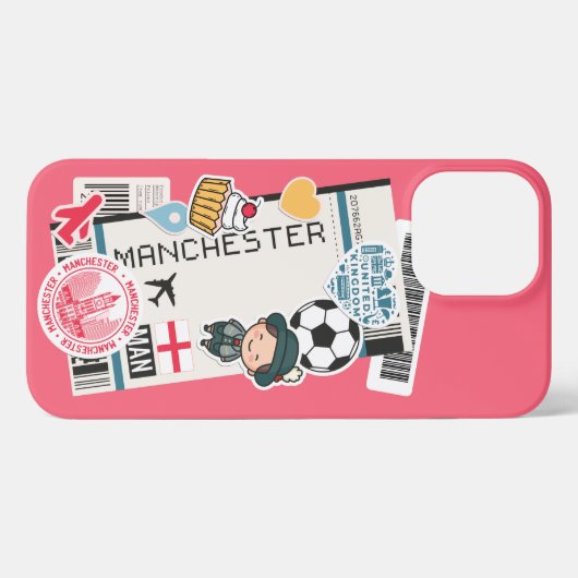 BOARDING PASS MANCHESTER, ENGLAND iPhone CASE iPhone Hoesje (Achterkant horizontaal)