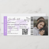 Boarding pass Minimalist bewaart het datumticket Save The Date (Voorkant)