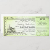 Boarding Pass nautische bruiloft uitnodigingen tic (Voorkant / Achterkant)