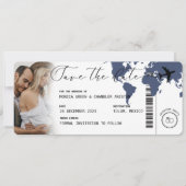 Boarding Pass Navy Blue Kaart Foto Opslaan van de  (Voorkant)