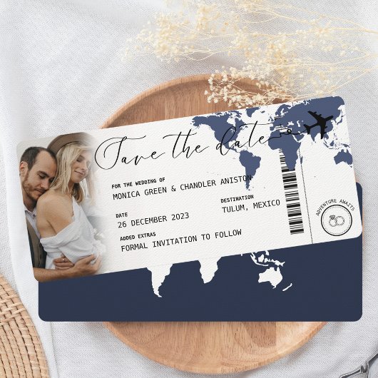 Boarding Pass Navy Blue Kaart Foto Opslaan van de 