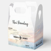 Boarding Pass Ocean Sunset Destination Wedding Bedankdoosjes (Geopend)