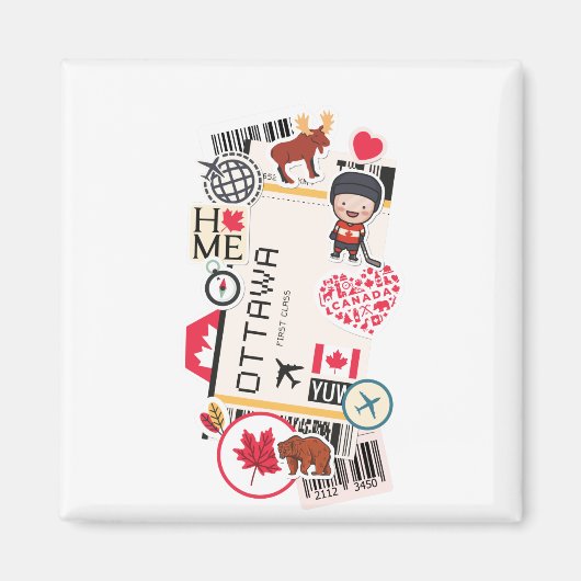 BOARDING PASS OTTAWA CANADA MAGNEET (Voorkant)