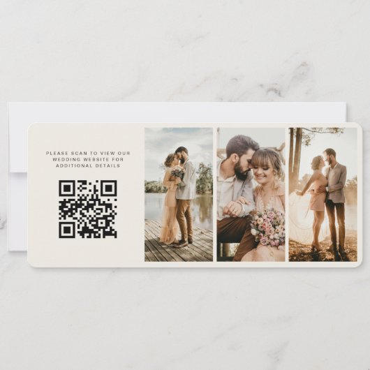 Boarding Pass Plane QR Code Save the Date (Achterkant)