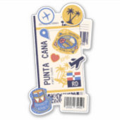BOARDING PASS PUNTA CANA DOMINICAANSE REPUBLIEK STICKER (Voorkant)