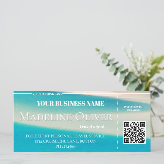 Boarding Pass reisagent Ocean Business (Staand voorkant)