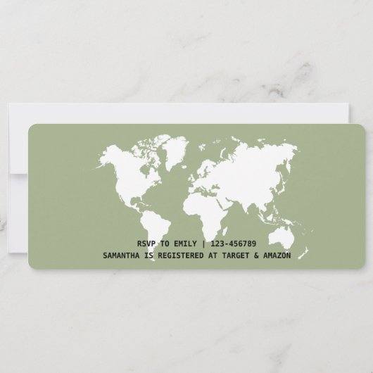 Boarding Pass Reizen Vrijgezellenfeest Sage Green Kaart (Achterkant)