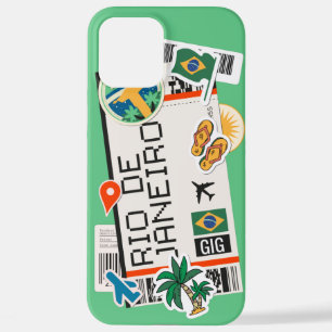 BOARDING PASS RIO DE JANEIRO BRAZILIL iPhone CASE 12 Pro Max Hoesje